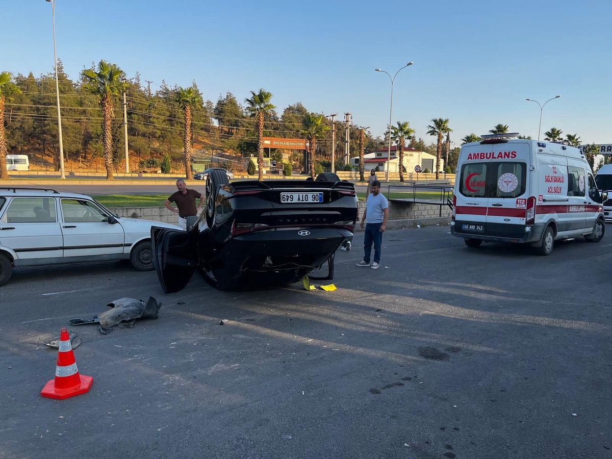 Kahramanmaraş'ta Otomobil Ters Döndü: 1 Yaralı